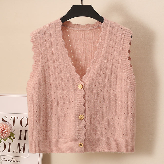 Scallop Trim Vest (10 Colors)