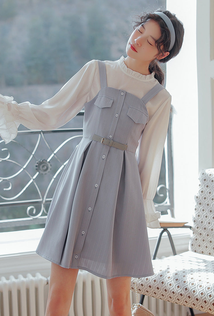 Button Up Stripe Mini Dress (3 Colors)