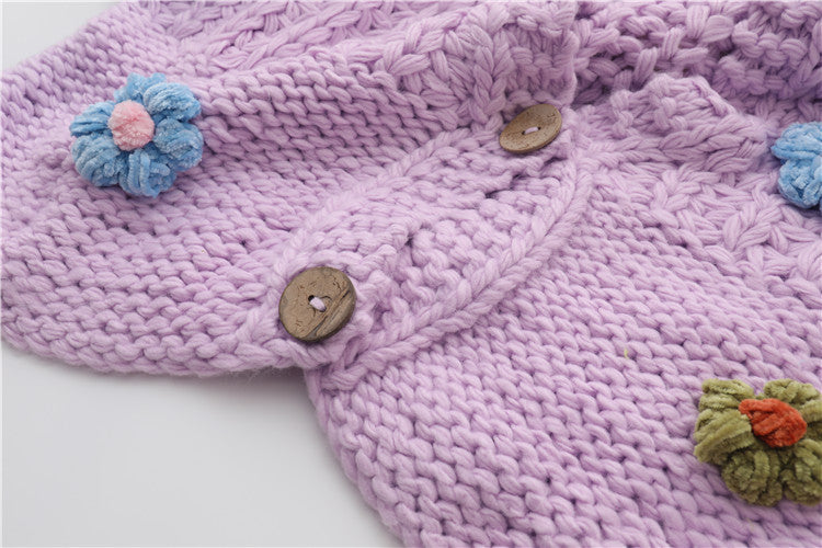 Chunky Knit Daisy Cropped Cardigan (3 Colors)