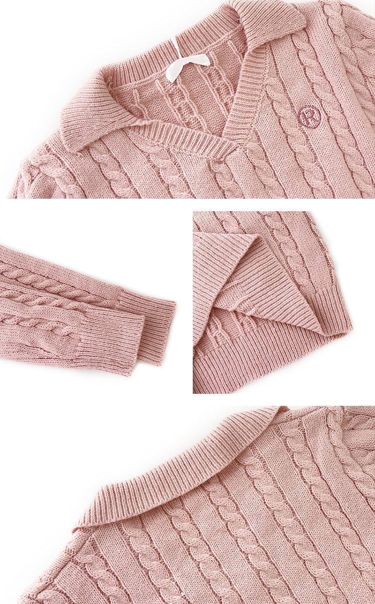 Cable Knit Polo Sweater (6 Colors)