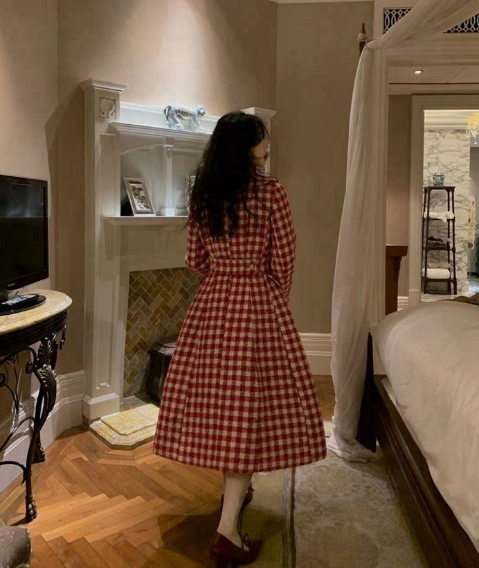 Candy Cane Gingham Dress Coat (Red/White)