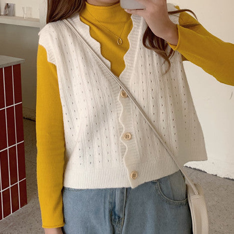 Scallop Trim Vest (10 Colors)