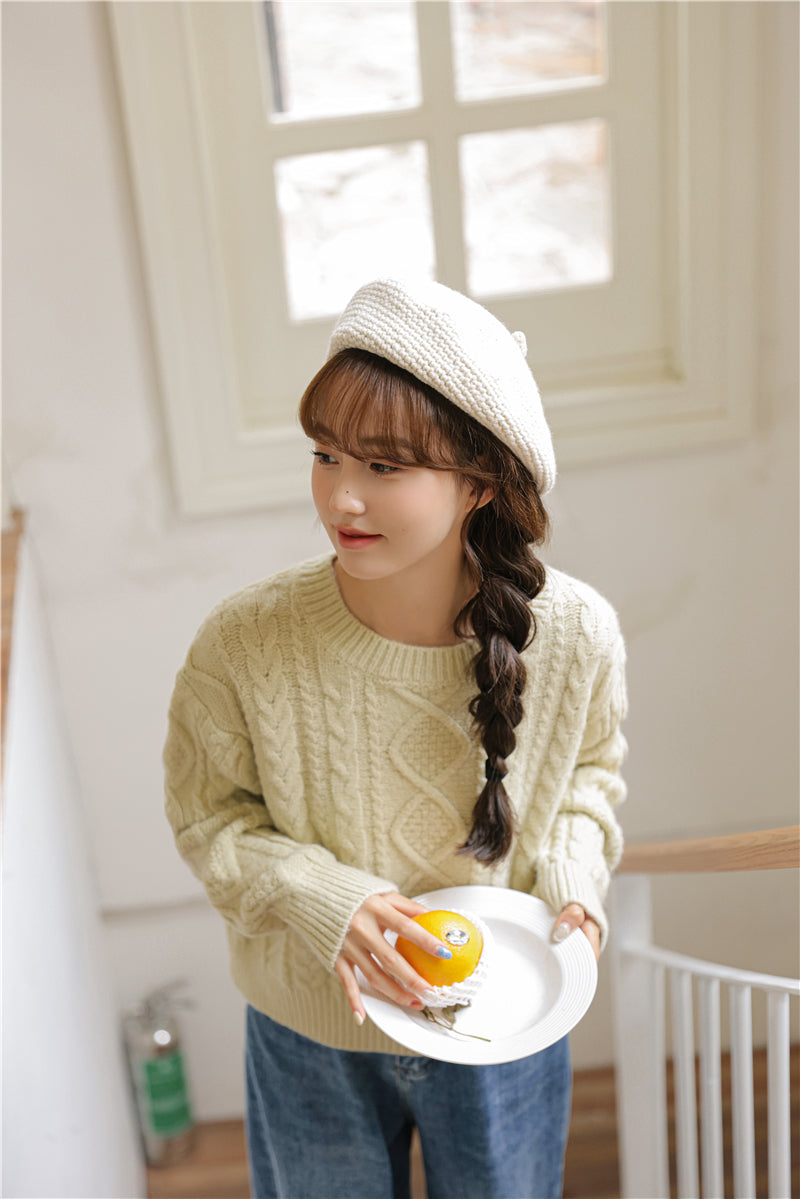 Basic Cable Knit Sweater (6 Colors)