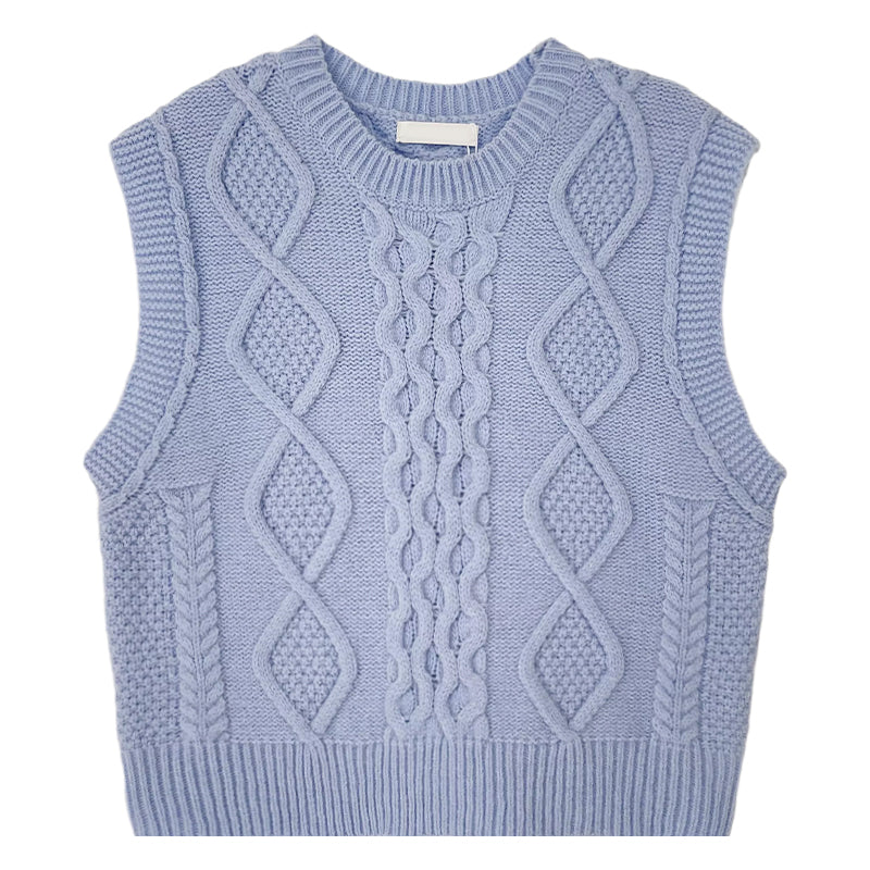 Candy Cable Knit Vest (4 Colors)