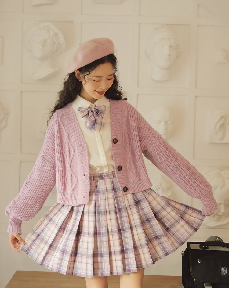 Cropped Cable Knit Cardigan (6 Colors)