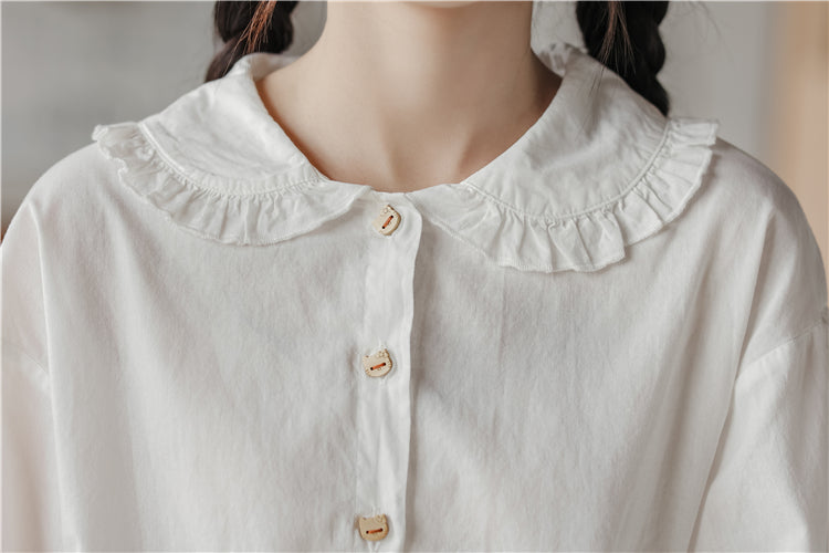 Mischievous Cats Blouse (White)