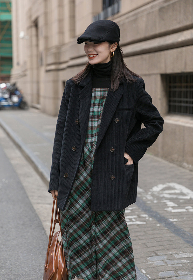 Corduroy Double Breasted Blazer Jacket (7 Colors)