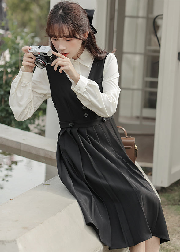 Journalist Midi Pinafore Set (2 Colors)