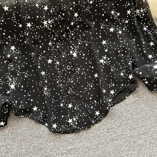 Sheer Starry Button Up Shirt (2 Colors)