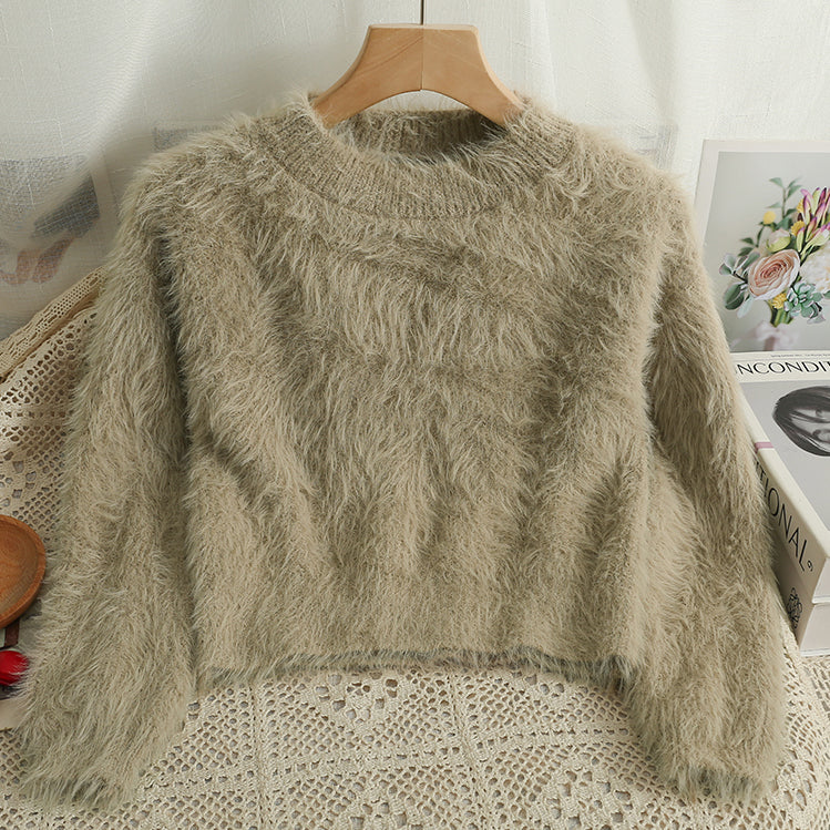 Fuzzy Cropped Sweater (5 Colors)