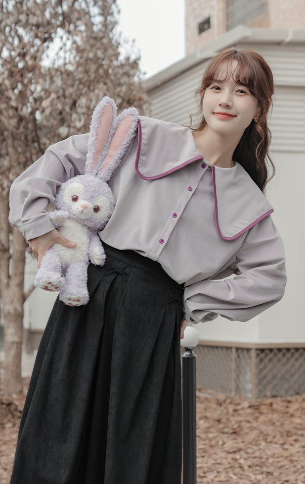 Corduroy Bow Midi Skirt (3 Colors)
