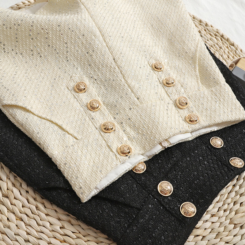 Tailored Tweed Sequin Shorts (2 Colors)