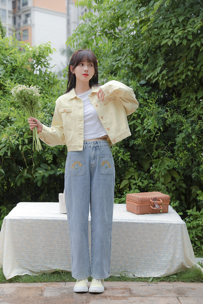 Sunny Days Denim Jacket (Yellow)