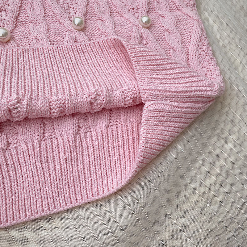 Cable Knit Pearl Vest (3 Colors)