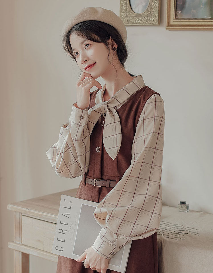 Button Up Suede Pinafore Dress (4 Colors)