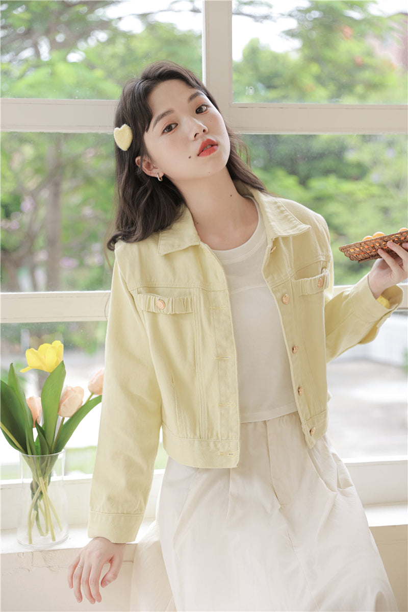 Sunny Days Denim Jacket (Yellow)