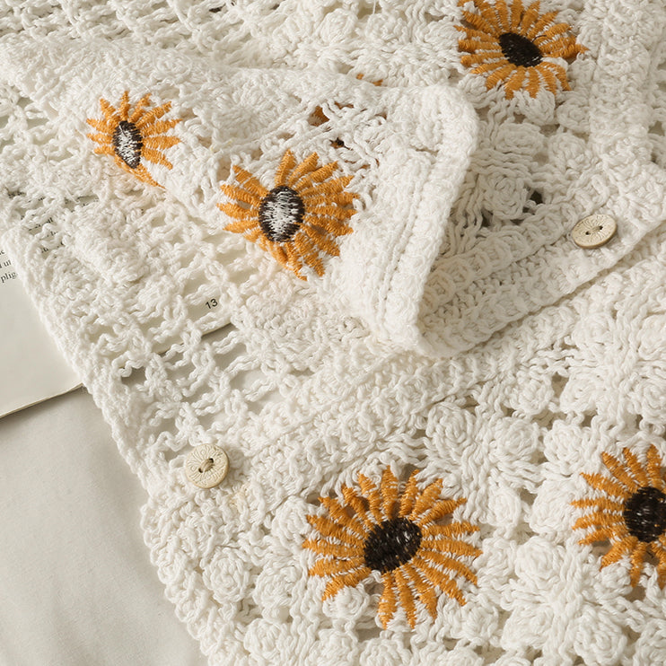 Sunflower Crochet Vest (2 Colors)