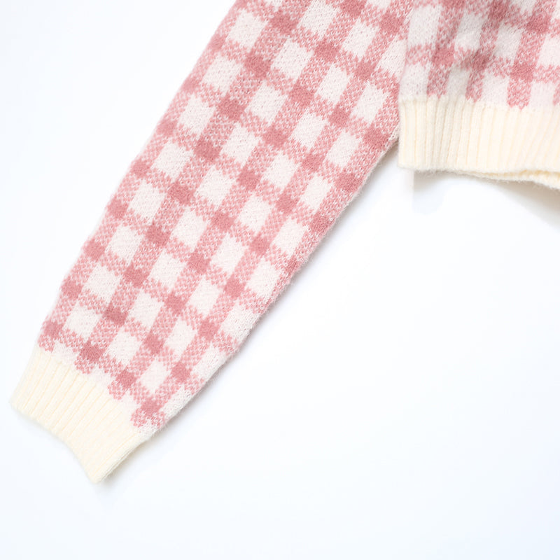 Cropped Gingham Cardigan (5 Colors)