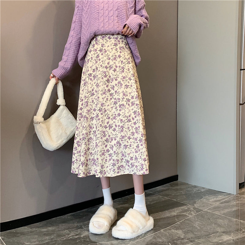 Fall Florals Midi Skirt (3 Colors)