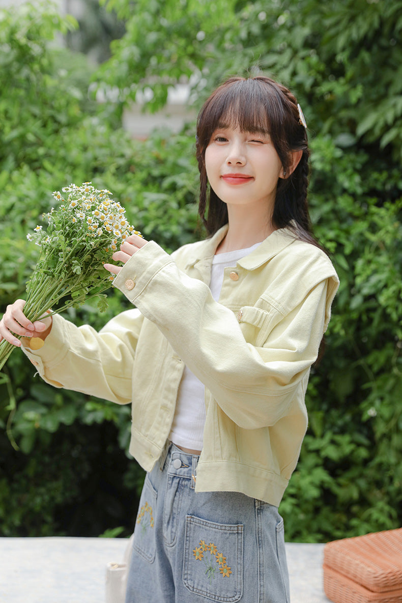 Sunny Days Denim Jacket (Yellow)