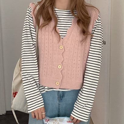 Scallop Trim Vest (10 Colors)