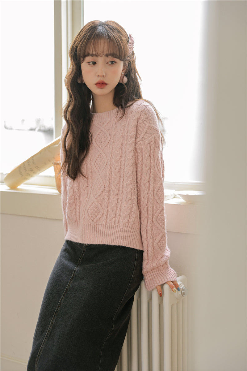 Basic Cable Knit Sweater (6 Colors)