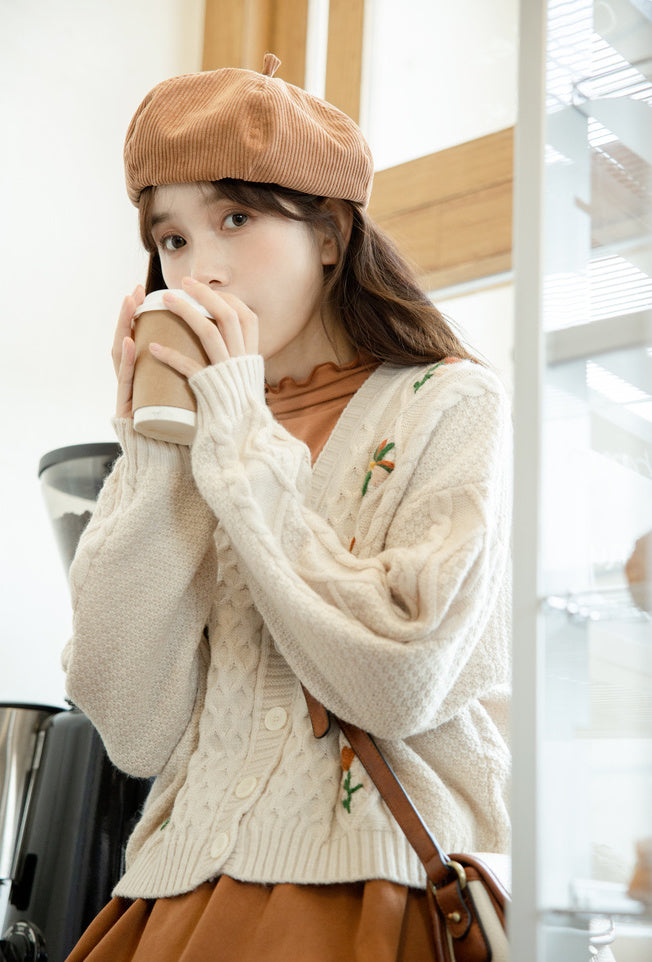 Fall Florals Embroidered Cardigan (3 Colors)