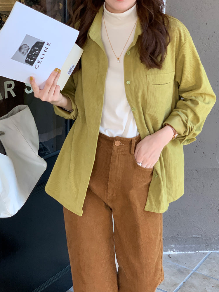 Corduroy Button Up Shirt (6 Colors)