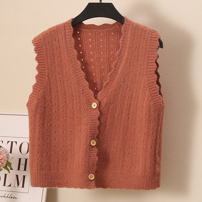 Scallop Trim Vest (10 Colors)
