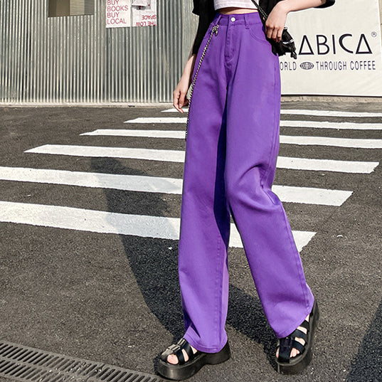 Color Pop Straight Leg Jeans (4 Colors)