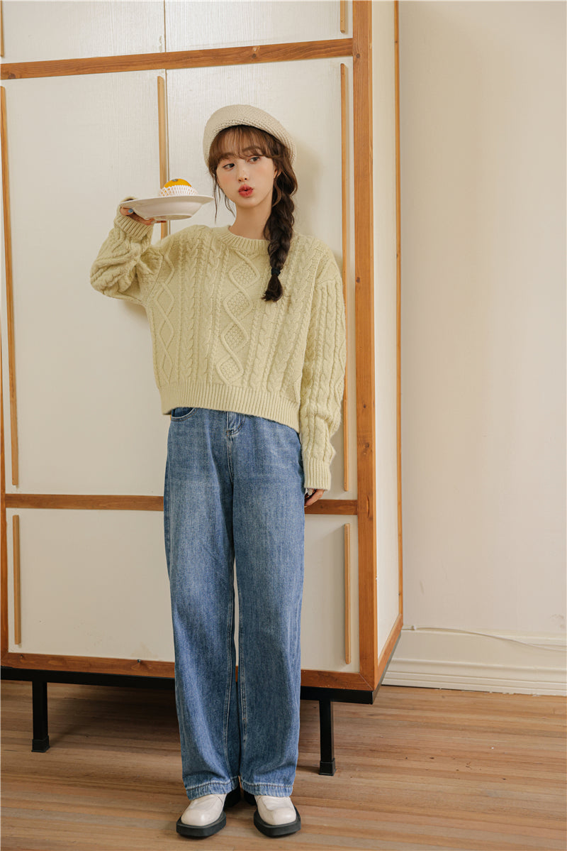 Basic Cable Knit Sweater (6 Colors)