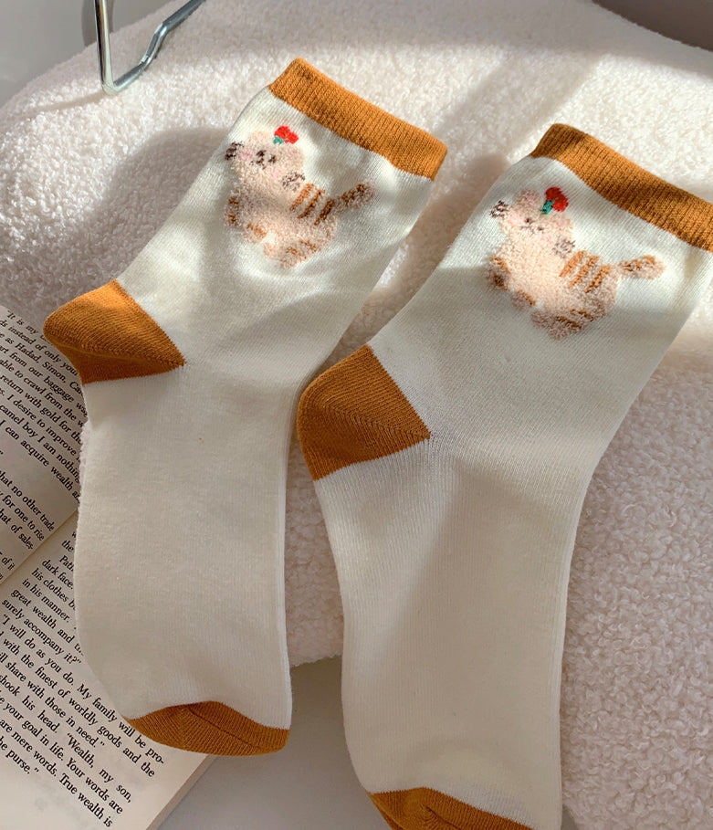 Cat Party Sock Set (Mustard)
