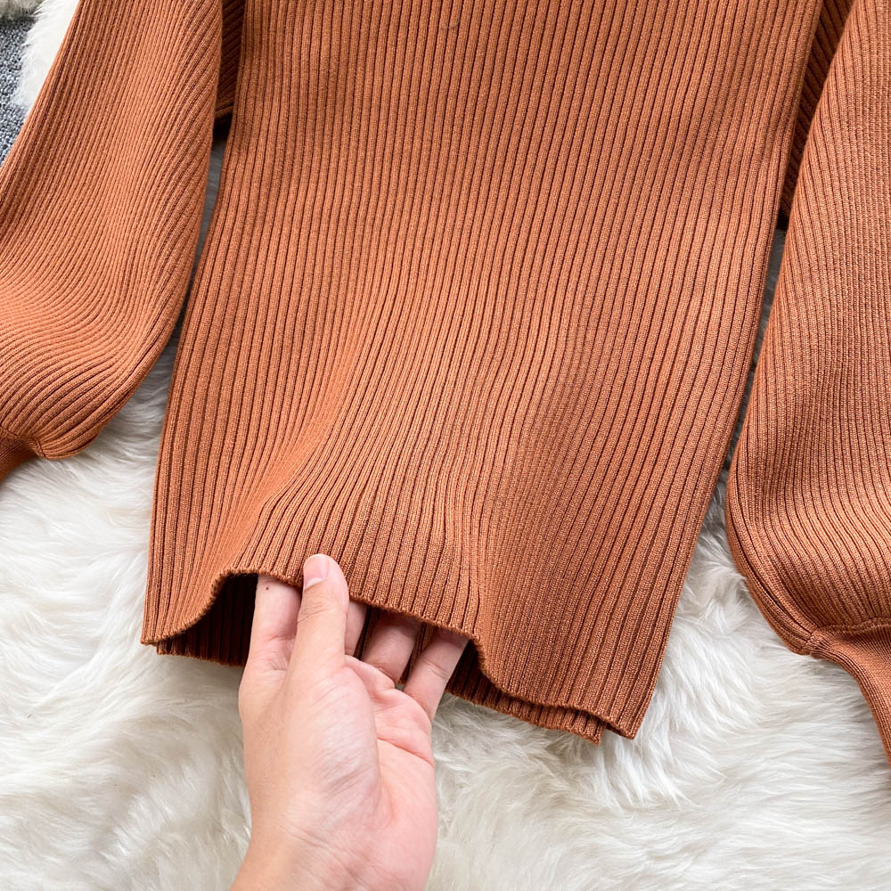 Pumpkin Spice Sweater & Skirt Set (Orange)