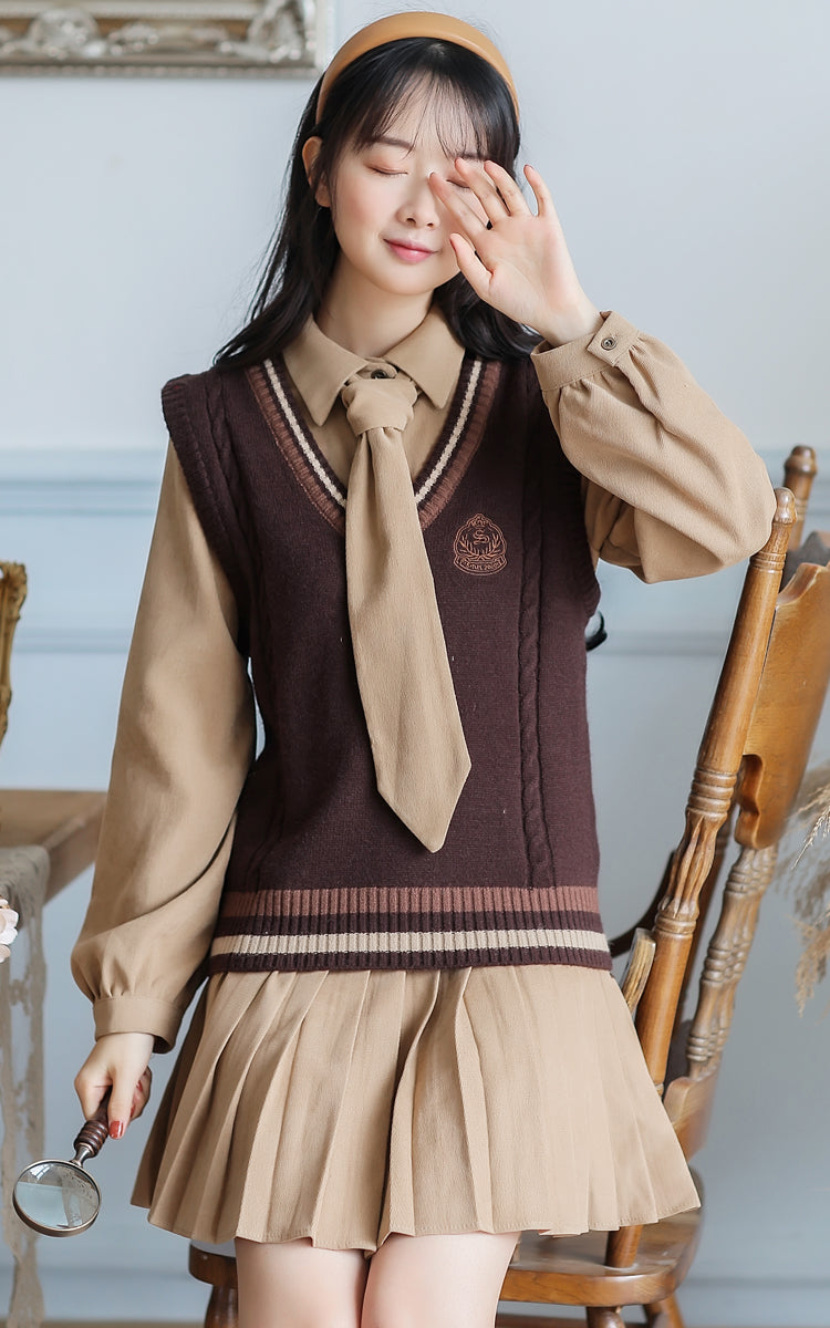 Prep School Vest & Dress Set (3 Colors)