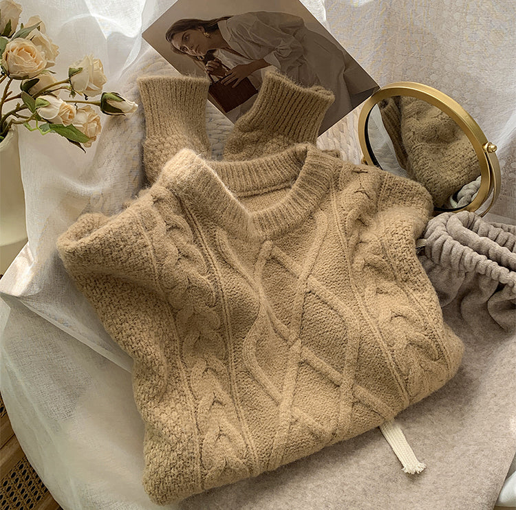 Macaron Cable Knit Sweater (6 Colors)