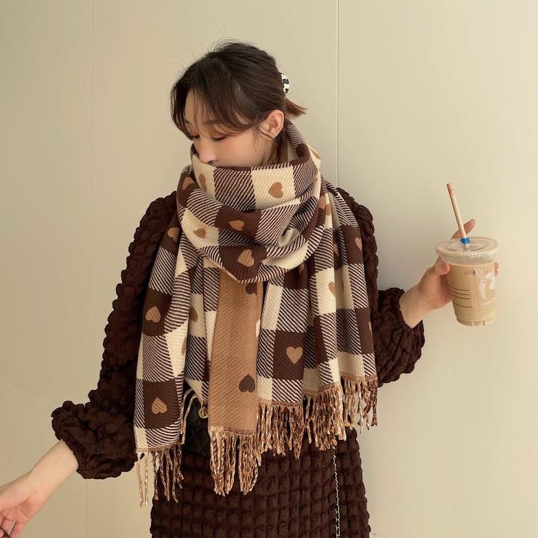 Heart Checkerboard Scarf (2 Colors)