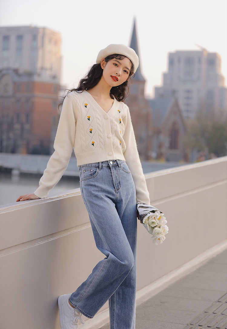 Little Tulip Cropped Cardigan (4 Colors)
