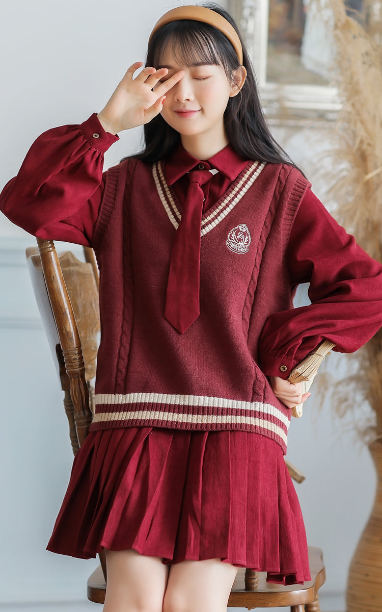 Prep School Vest & Dress Set (3 Colors)