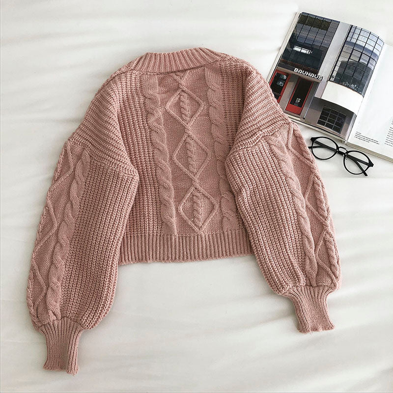 Cropped Cable Knit Cardigan (6 Colors)