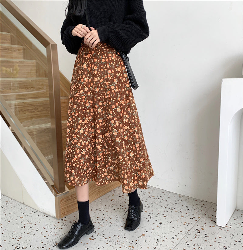 Fall Florals Midi Skirt (3 Colors)