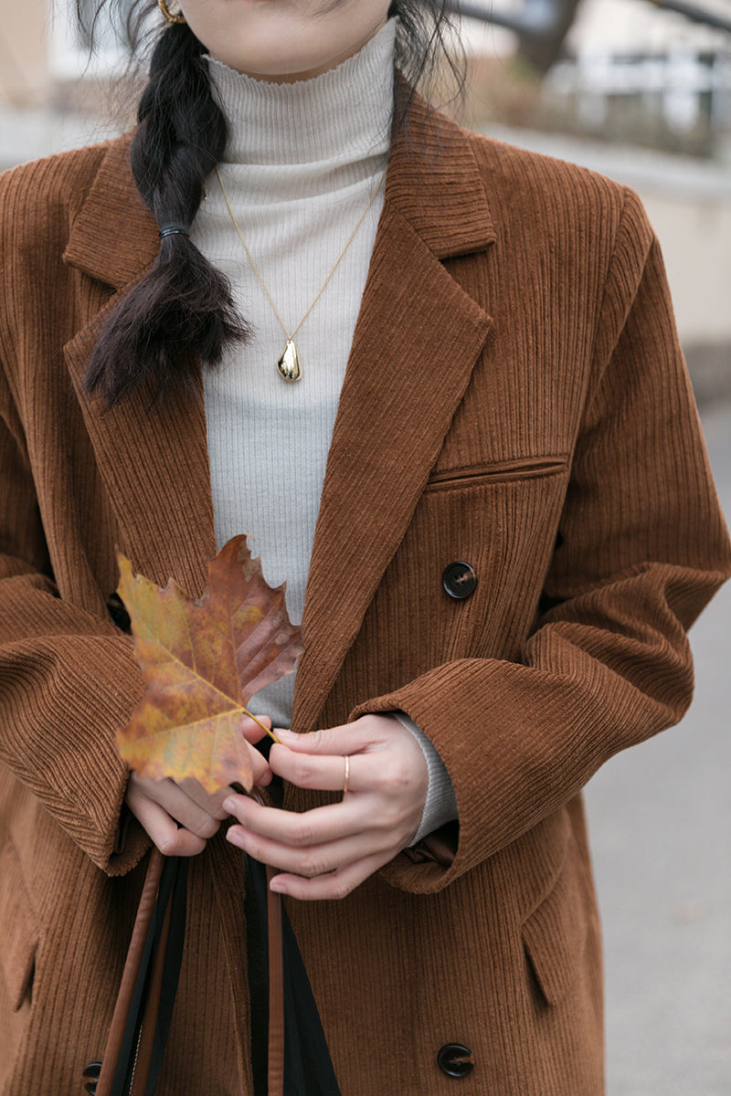 Corduroy Double Breasted Blazer Jacket (7 Colors)