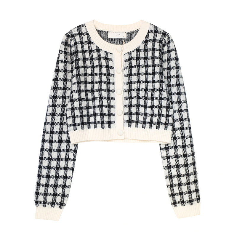 Cropped Gingham Cardigan (5 Colors)