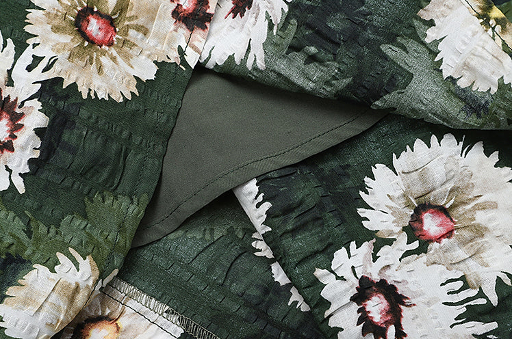 Daisy Cottage Midi Dress (Green)