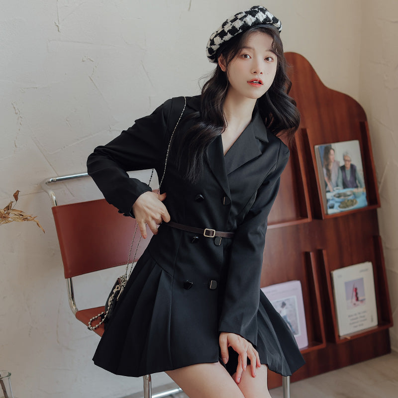 Chic Days Mini Blazer Dress (Black)
