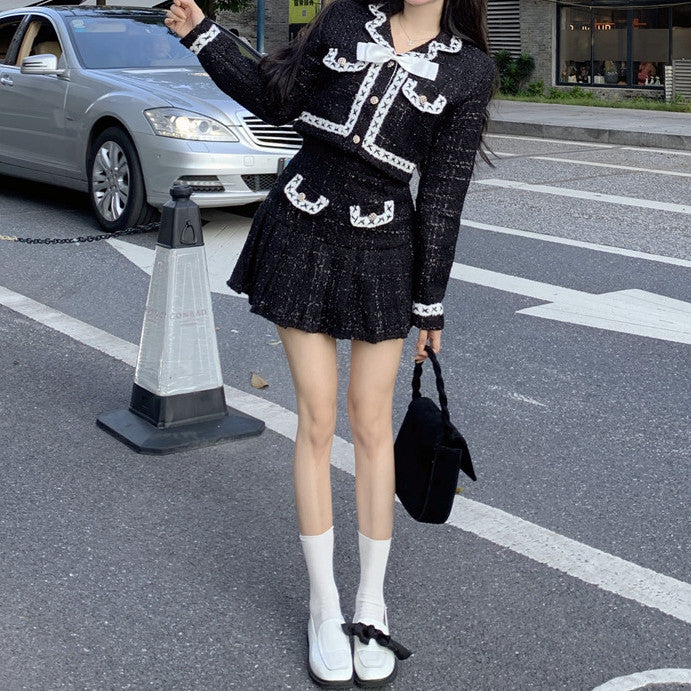 Simple Chic Tweed Set (Black)