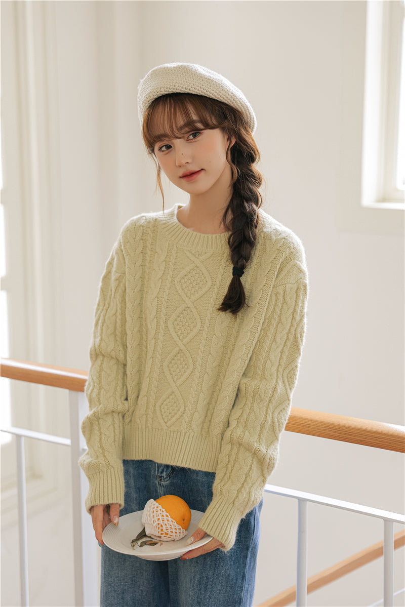 Basic Cable Knit Sweater (6 Colors)