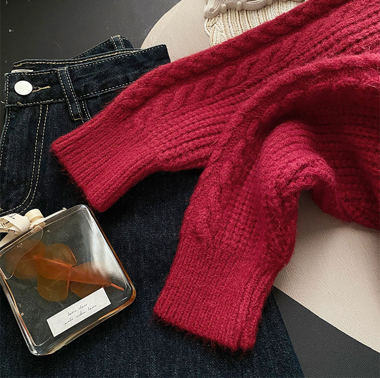Cable Knit Turtleneck Sweater (5 Colors)