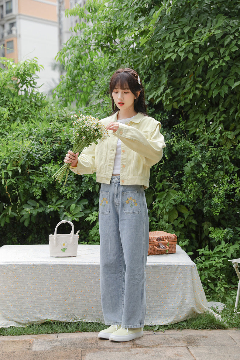Sunny Days Denim Jacket (Yellow)