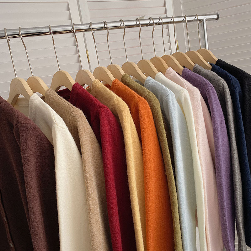 Basic Round Neck Cardigan (14 Colors)