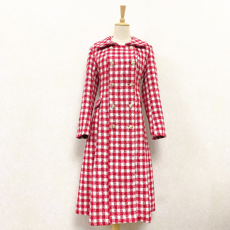 Candy Cane Gingham Dress Coat (Red/White)